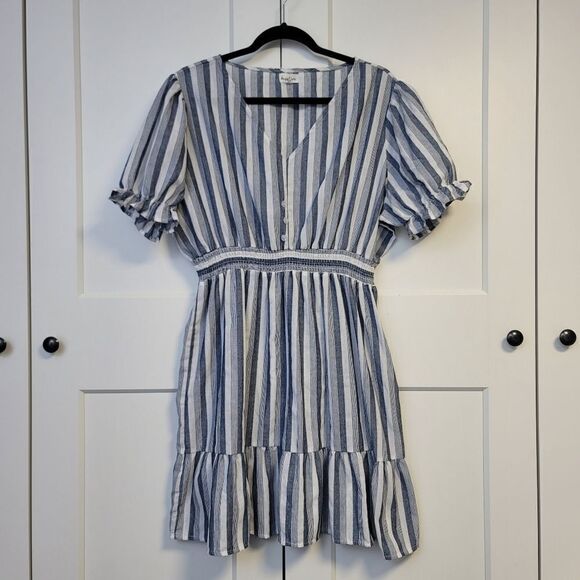 Sapphire striped blue and white dress, 3X - Picture 6 of 10